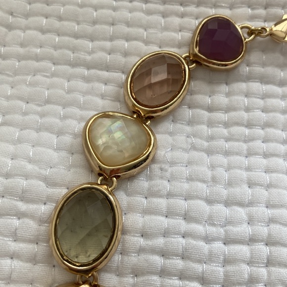 Anne Klein faceted cut gem stone choker necklace - Picture 4 of 7